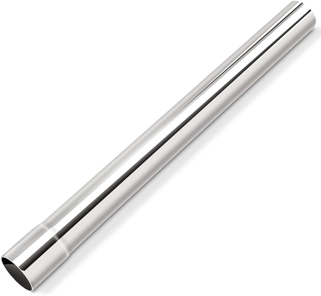 2.5 Inch DIY Stainless Steel Exhaust Muffler Straight Pipe, Tailpipe 2.5"ID to 2.5"OD Exhaust Extension Tube Tailpipe 22" Length Universal Fitment - 1PCS