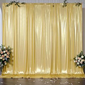 Outpain 10x10ft Gold Sequin Backdrop Curtains -Heavy Duty Gold Photography Backdrops with Non-Shedding Glitter, Wrinkle-Free Stage Drapes for Wedding/Christmas/Studio Shoots (5x10ft 2 Panels)