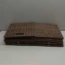 Handwoven Paper Woven Cube Basket Organizer with Handles set of 4 Foldable Storage baskets for Bedroom Living Room Cubby Storage Units for Clothes Books Toys (Brown, 13" L x 13" W x 13" H)