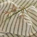 Linen Tablecloth- 60x108 Inch Stripe Pure Linen Gray and White Table Cloth for Rectangle Tables, for Winter, Fall, Thanksgiving, Machine Washable