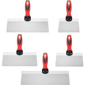 Bates Stainless Steel Putty Knife Set - 5 Pack, 14", 12", 10", 8", 6" Drywall Knives, Scraper Tool