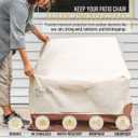 Signature Living Outdoor Waterproof Patio Chair Covers, Durable 600D UV-Coated Polyester Outdoor Chair Covers for All-Weather Protection (Tan, Medium 35 Inch)