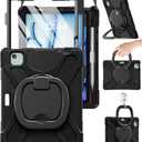 BRAECN for iPad Air 11 Inch Case M4 2026/M3 2025/M2 2024, iPad Air 10.9" 5th/4th Gen, iPad Pro 11 4th/3rd/2nd/1st Kids Cover with Screen Protector, Pencil Holder, Shoulder Strap, Handle & Kickstand