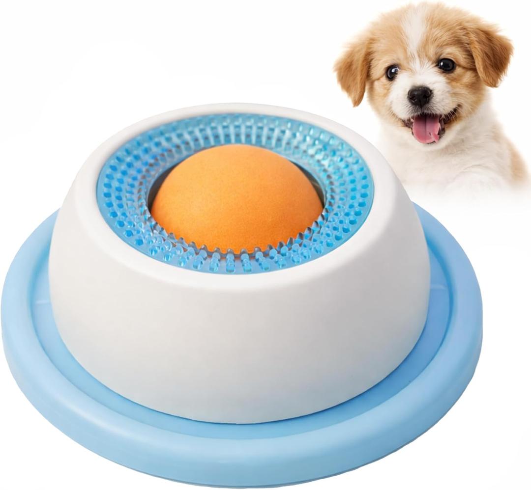 Calming Lick Bowl for Dogs & Cats, Non-Slip Slow Feeder, Anxiety Relief Enrichment Toy with Rotating Lick Ball for Liquid & Wet Food, Keeps Pets Busy, Happy & Engaged