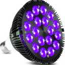 KINGBO Black Light Bulb, 36W LED Blacklight Bulbs E26 PAR38 Glow in The Dark, 395nm LEDs for Blacklight Party, Art, DJ Dance Party, Holiday Decorations, Acrylic Pouring Light (1 Count (Pack of 1))