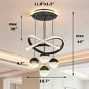 Pendant Light Kitchen Island Modern LED Chandelier for Dining Room, 16"