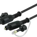 GE Digital Toslink Cable, Fiber Optic, 6 Foot Cable, Male to Male, PVC Jacket, 3.5mm Adapter for Portable Digital Equipment, for Home Theater, Sound Bar, TV, PS4, Xbox, PlayStation, 34111, multicolor 2 Pack