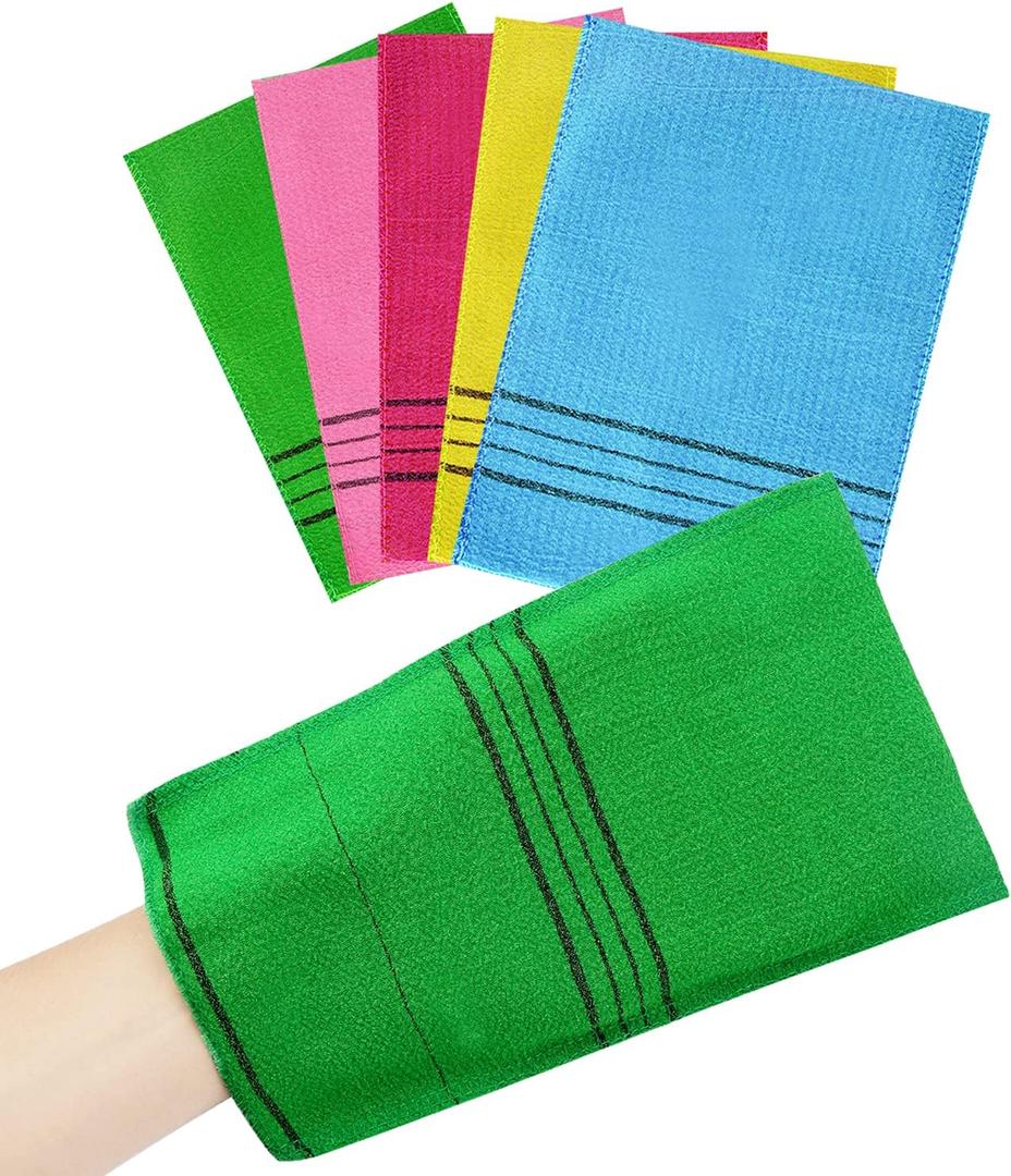 6 Pcs Exfoliating Washcloth, Korean Exfoliating Mitt Colorful Korean Exfoliating Cloth for Removing Dry, Large Size Exfoliating Body Scrubber Christmas Stockings Stuffers for Women