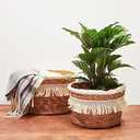 Okuna Outpost Woven Baskets for Storage, Round Basket for Laundry Room Organization(2 Sizes, 2 Pack)