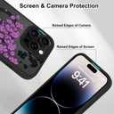 OOK Case Fit for iPhone 14 Pro Max 6.7 Inch (Compatible with MagSafe) Purple Floral Flowers Soft TPU and Hard PC Phone Cover with Kickstand Anti-Scratch Shockproof Protection Magnetic Case for Women