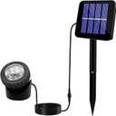 AVEKI Solar LED Landscape Spotlight,Waterproof 6 LEDs Pond Light Underwater Light Adjustable Lighting Angle,Security Lighting Dark Sensing Auto On/Off for Outdoor Garden Courtyard Lawn Fish Tank Pool (Single Head, White)