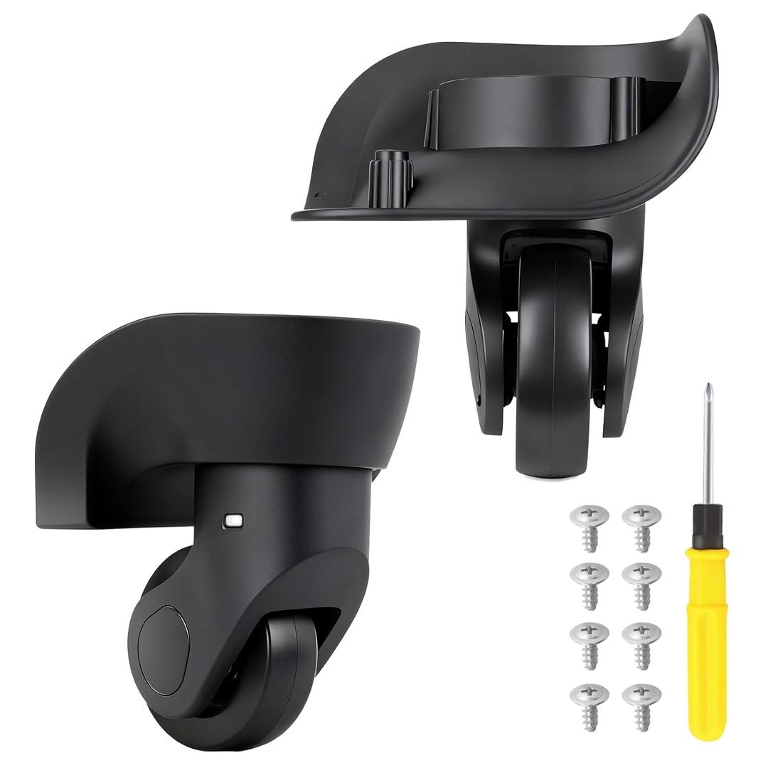 2Pcs Luggage Wheels Replacement Compatible with American Tourister, Suitcase Wheels Replacement, Wear-Resistant 360 Silent Spinner Wheel, Suitcase Caster Repair Kits, with Screws and Screwdriver