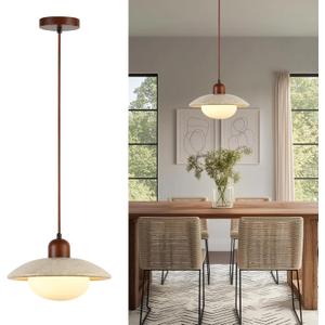 Pendant Lights Kitchen Island Wabi Sabi Lamp, Hanging Lighting Fixture Natural Stone Shade Chandelier, Japandi Style 20W Yellow Travertine Cave Hanging Lights for Bedroom Dining Living Room Hallway