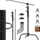 Heavy Duty C Stand C-Stand 10.8ft/330cm 100% Stainless Steel Photography C Stand with Boom Arm 4.2ft/128cm Carry Bag 44LB/20KG Adjustable Stable for Photography Studio Video Monolight Softbox Shooting