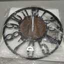 30" Extra Large Wall Clock, Silent Rustic Metal Wood Face Decorative Clock, Battery Operated Farmhouse Modern Oversized Wall Clocks for Living Room, Bedroom, Kitchen, Office, Home Decor (Light Brown - Arabic Numbers)