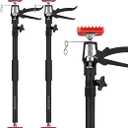 ACEBINTE 2PK Support Pole,Steel Telescopic Quick Adjustable 3rd Hand Support System,Supports up to 154lbs Construction Rods Cabinet Jacks Cargo Bars Drywalls Extends from 50''to118'' Frosted Black