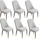 Stretch Curved Chair Covers for Dining Chairs, Semi Circle Back Dining Chair Slipcovers, High Back Kitchen Chair Protector Seat Covers for Restaurant Banquet(Light Gray,6PCS)