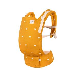 Baby Tula Cotton Free-to-Grow Baby Carrier - Adjustable, Comfortable, Newborn to Toddler Carrier - Ergonomic Fit for 7lbs to 45lbs - Back & Front Carry Options - Play (Yellow/Hearts), Manufactured: July 2025