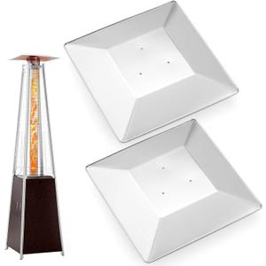 2 Packs Pyramid Patio Heater Heat Reflector Shield Top (4.33inch Hole Spacing), Outdoor Heater Replacement Parts Aluminum Reflector Shield, Suitable for Most Pyramid Gas Heater, Glass Tube Heater