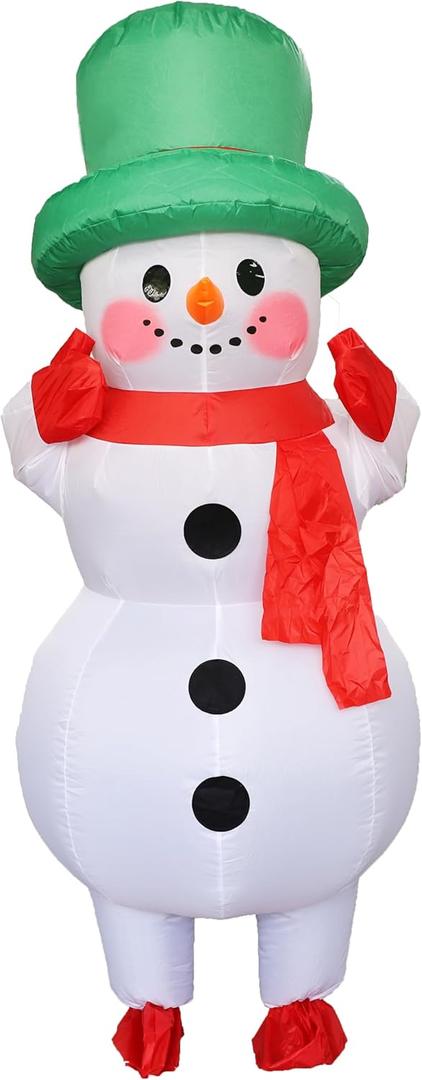 Inflatable Christmas Snowmen Costume for Adult, Air Blow up Suit Snowmen Christmas Full Body Outfit Festival Costume Carnival (Snowmen)