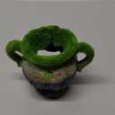 Saim Aquarium Broken Jar Decoration, Resin Fish Cave Toys Hole Accessories,Cute Pot with Moss Hideout Cave Ornaments for Betta Amano Shrimp Cichlid to Play,Hide and Rest