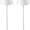 CHLORANTHUS 2 Pack Cordless Table Lamps, 3 Colors Stepless Dimming, 5000mAh Rechargeable Battery LED Desk Lamp for Bedroom/Couple Dinner/Desk/Cafe/Dining Room/Terrace