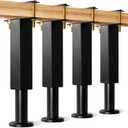 4 PCS Adjustable Height Bed Support Legs 712 Inch  Heavy Duty Metal Bed Frame Center Slat Risers with Anti-Slip Rubber Base for King Queen Bed, Sofa, Couch, Table & Furniture Replacement