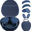 Smart Case for Apple AirPods Max Supports Sleep Mode, with Ear Pad Case Cover/Ear Cups Cover/Headband Cover Silicone Accessories for AirPods Max Headphones,Hard Portable Carry Travel Storage Bag, Blue
