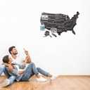 USA Travel Map with Pins, 17x27 Inch Push Pin United States Map for Travel Tracking, States Visited Tracker & Bulletin Board, Pin Board for Wall, RV and Home Decor