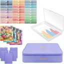 Twivah 27 Pcs Diamond Art Storage with Bag, 2-in-1 Diamond Art Trays Container with Lids, Diamond Painting Accessories with Color Stick, Diamond Art Kits for Adults & Kids Christmas, Birthday (Purple)