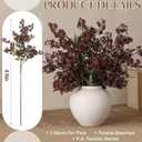 Dingion 3 Pcs 43 Inch Dark Brown Berry Stem Artificial Spring Faux Sedum Stem Spray Flowers Realistic Flowers Branches Floral Picks for Vase Wedding Holiday Mantel DIY Harvest Seasonal Home Decor