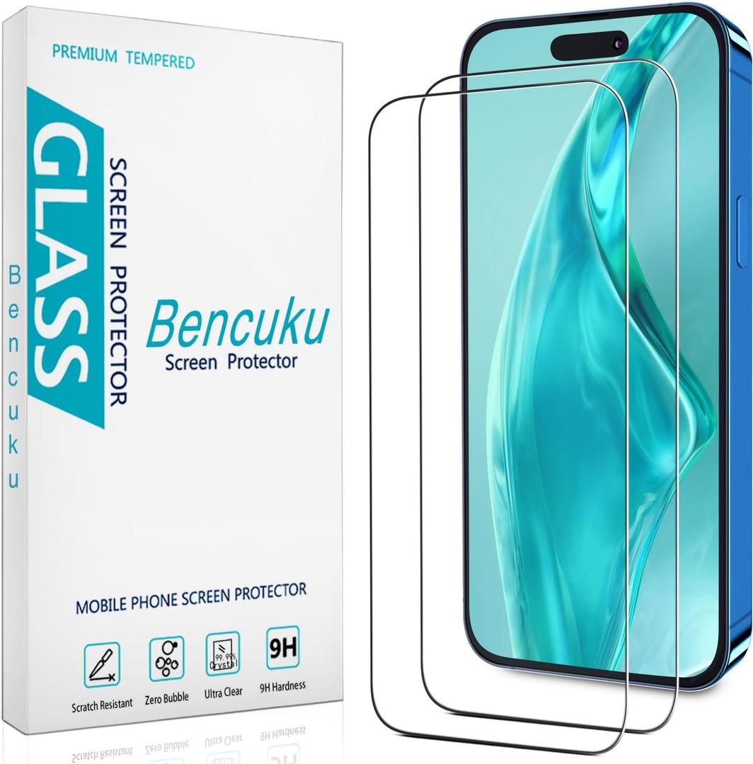 (2 Pack) Designed for iPhone 16 Pro 6.3-inch Tempered Glass Screen Protector, Full Coverage, Anti Scratch, Bubble Free