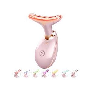 BeautifyEase Face Neck Massager,7-in-1 LED Lights for Skin Care,Rose Gold