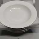 Y YHY Soup Bowls, Pasta Bowls Set of 4, White Salad Bowls and Plates, 20 Ounces Porcelain Wide Rim Bowls, Microwave and Dishwasher Safe, Christmas Gift (9.5 Inch-20 oz)