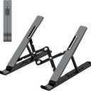 Adjustable Laptop Stand, Portable Laptop Riser for Desk, ABS+Silicone Foldable Ventilated Cooling Notebook Holder Stand for 10-15.6 Laptops, Tablets