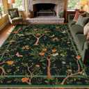 Joydeco Washable Rugs 5x7 for Living Room, Forest Kids Rug for Bedroom