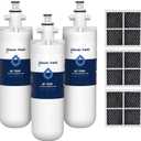GLACIER FRESH for LG LT700P Refrigerator Water Filter, Replacement for LT700PC, ADQ36006101, ADQ36006102, RWF1200A, Kenmore 9690, AGF80300801, LFXC24726S, LMXS27626S and LT120F Air Filters, 3 Packs