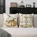 TAJWE Fall Pillow Covers 18x18 Inch Set of 2 Pumpkins Autumn Decorative Pillowcases Farmhouse Seasonal Thanksgiving Harvest Cushion Cases for Sofa Couch Home Decor