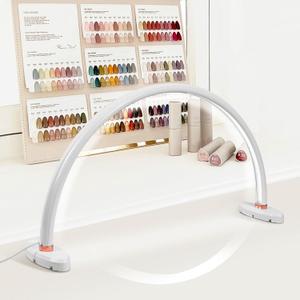 Half Moon Light for Nail Desk 20in Nail Lamp for Desk LED Table Light Multiple Color Modes and Brightness for Beauty Eyelash Makeup Tattoo Crafts Reading Spa Salon Nail Tech (White)