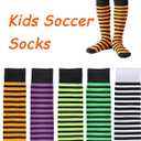 Kids Soccer Socks-Toddler Striped Knee High Socks for Girls Boys,Cotton Athletic Baseball Softball Tube Sock