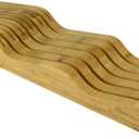 Organic Bamboo Knife Block Organizer, Heim Concept In- Drawer Premium Bamboo Wood Knife Storage Block - Holds Up To 16 Knives