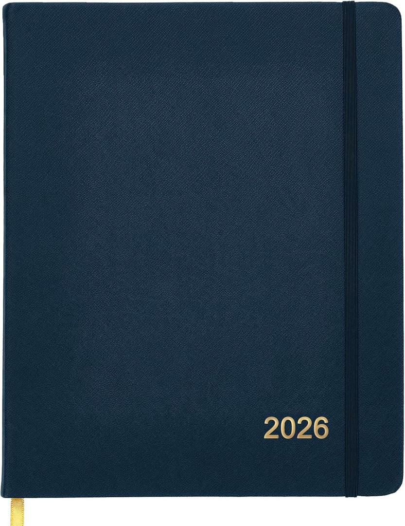 2026 Textured Cover Weekly Monthly Planner, 8"x10": 14 Months (November 2025 - December 2026) / 2026 Calendar / 2026 Weekly Calendar/Weekly Planner Organizer (Navy) (Blue)