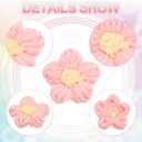 PATIKIL Crochet Flowers, 50 Pcs Applique Flowers for Craft Sewing Crochet Flowers Appliques Embellishments for DIY Hair Clothes Party Craft Decor, Dark Pink/Yellow