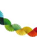 Rainbow Paper Fan Garland - Paper Fan Garland Party Decorations - Perfect for Birthday Parties, Holiday Decorations, Family Gatherings, Weddings and More (Rainbow)