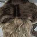 NAYOO Long Ombre Dirty Blonde Wavy Wig for Women 26 Inch Middle Part Lace Hairline Curly Wavy Wig Natural Looking Synthetic Heat Resistant Fiber Wig for Daily Party Use