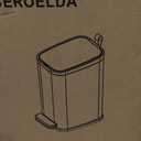 CEROELDA Small Bathroom Trash Can with Lid Soft Close-5L/1.3 Gal Slim Garbage Can-Metal Step Wastebasket-Rectangle Narrow Waste Bin for Office, Bedroom, Toilet, Live Room-Black