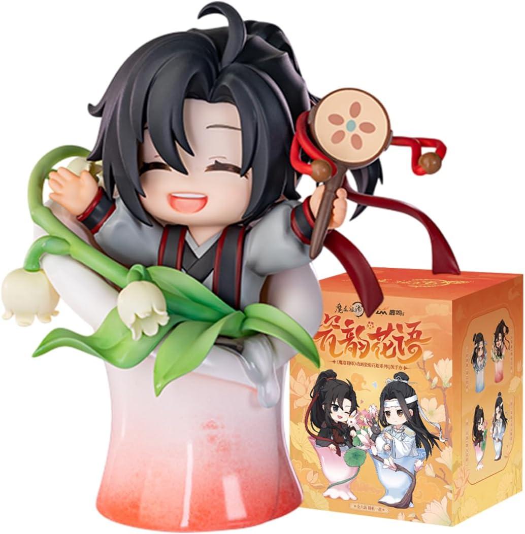 Anime Blind Box, Cute Mo Dao Zu Shi Porcelain Flowers Series Wei Wuxian LAN Wangji Blind Box Figure, Collectable PVC Figure for Birthday Gifts