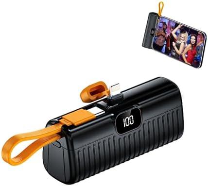 DYDMTT Cell Phone Portable Power Banks Mini Portable Charger Power Bank for Phone Small Portable Charger 5000mAh Power Bank USB c Airline Approved Travel Charger Built in Cables with Stand