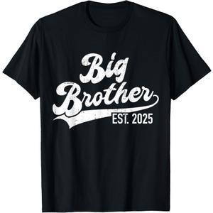 Big brother est. 2025 for pregnancy announcement or new baby T-Shirt, Size M (Youth)