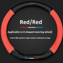 Custom-Fit for Chevrolet Steering Wheel Cover, Premium Leather Car Steering Wheel Cover with Logo, Non-Slip, Breathable,